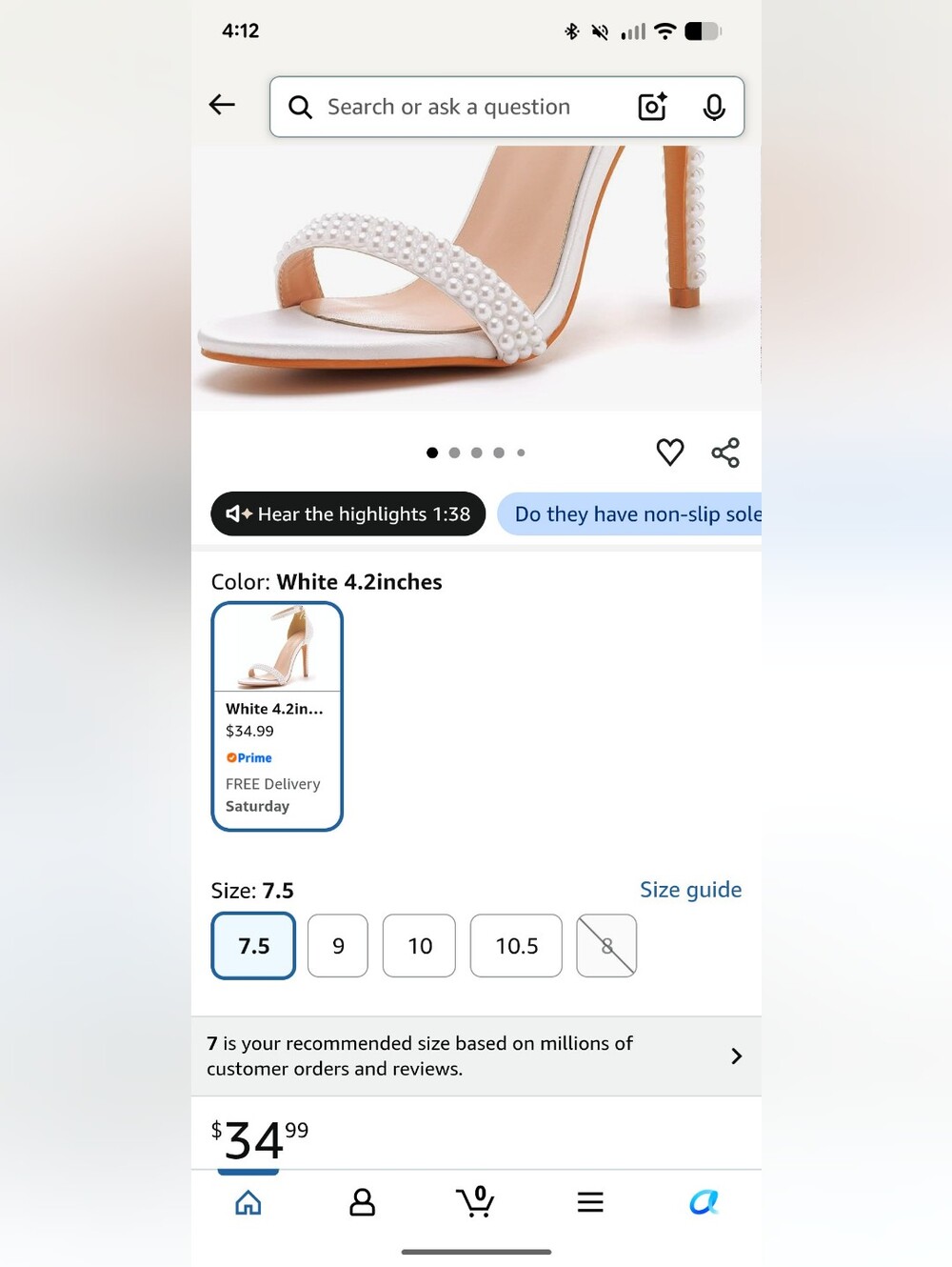 Pearl White Beaded Formal Wedding High Heels